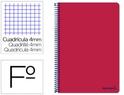 Cuaderno espiral Liderpapel Smart Folio tapa blanda 80h 60g c/4mm. color rojo